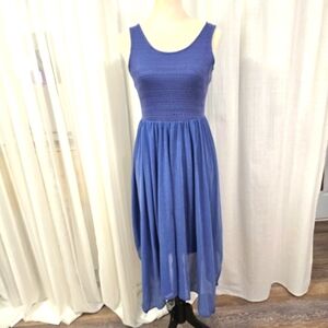 2/$30 Kristin Nicole‎ Blue Flowy Summer Sundress Womens Size S Stretchy
